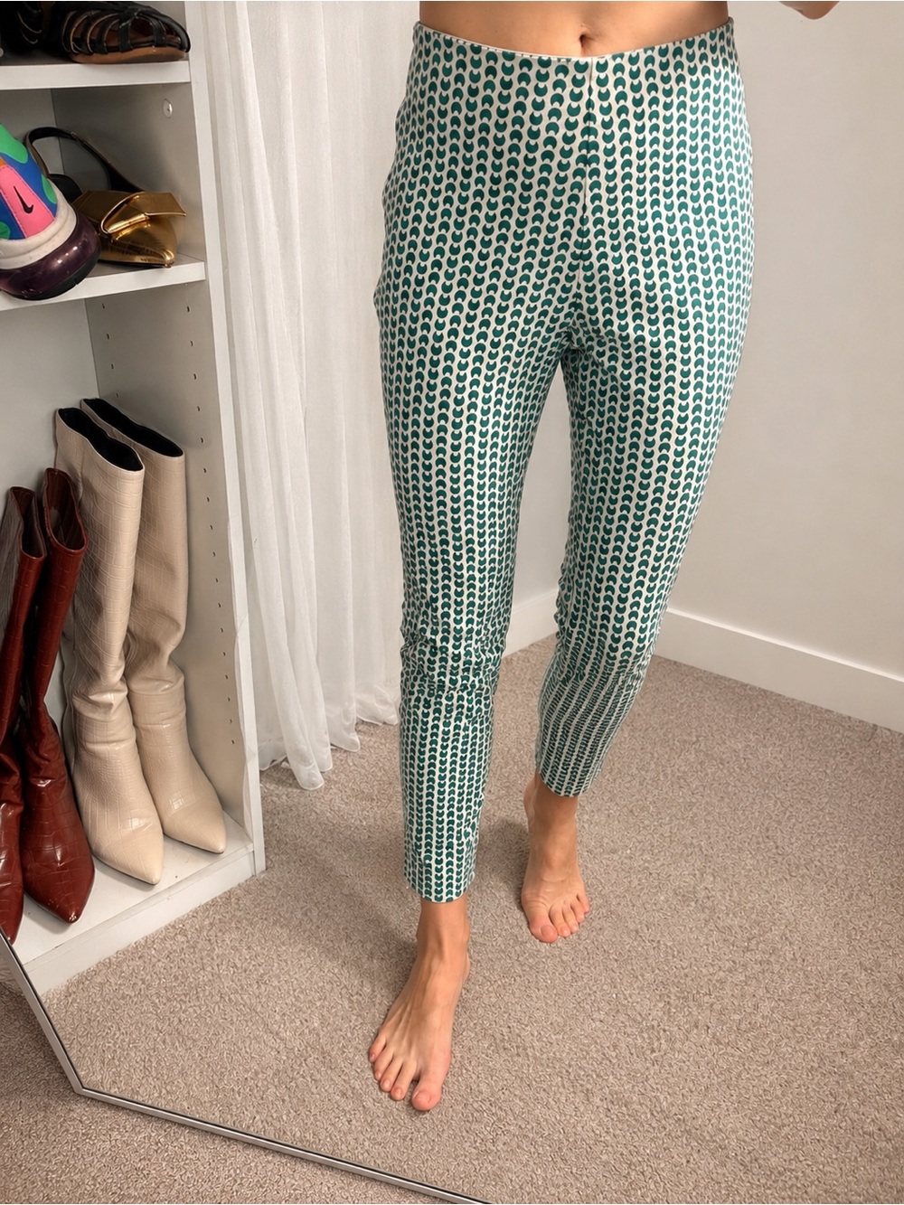 A new day Green Patterned Slim Pants Masters Golf cute pants